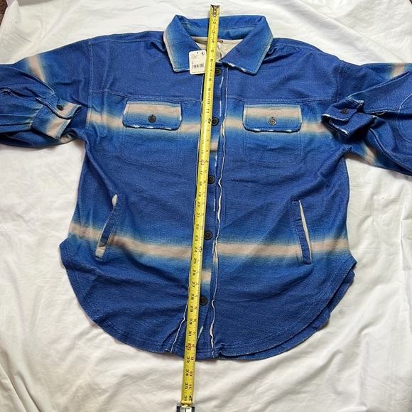 Free people women printed ruby jacket deep sea combo size S oversized new - Picture 9 of 13